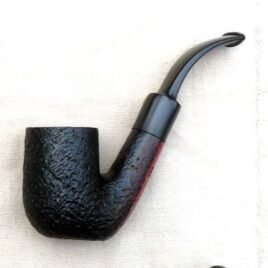 Marca Dry Sandblast bent briar pipe, Moisture trap, Saddle Stem54-MarDrySSb   Shape 120Sb