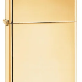 Zippo lighter ~ slim, high polish Brass, plain  55-Z1654B