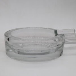 Clear Glass Cigar Ashtray; 8.5cm diameter  73-J3571