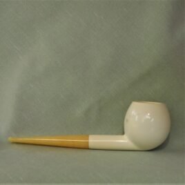 Andreas Bauer Meerschaum Pipe; Large straight pipe with Apple shape bowl<br>54-AB004<br>SOLD<br>Normal Price R9000.00