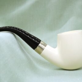 Turkish Meerschaum Pipe; Extra Large Bent with stamped silver band<br> 54-JTM02Sil<br>Normal Price R8800.00<BR>SOLD