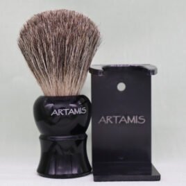 Shaving brush, mixed badger, black