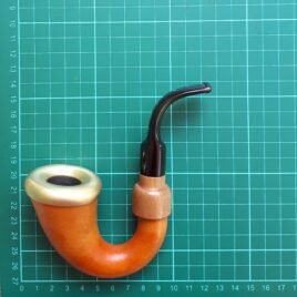 Calabash with Plaster of Paris lining, Full Bent, Saddle mouthpiece  SOLD