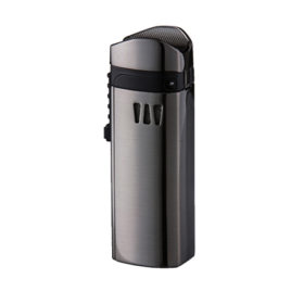 Eurojet Triple-jet Turbo Lighter, Satin finish, with built-in Cigar Punch,  <BR>  Visible Fuel level   55-EJ064