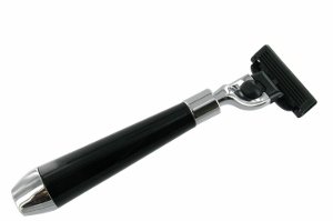 Mach 3 Black/Chrome Razor,   round tapered handle   94-JBSHV132  Out of stock