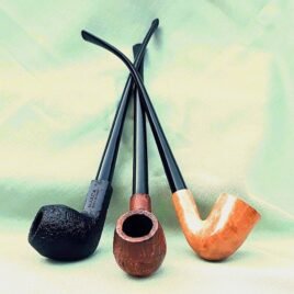 Marca Churchwarden Black Sandblast briar pipe, Taper Stem    54-MarChSbBlk