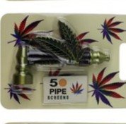 Metal Pipe Set, with Screens, weed decoration on pipe 7.3cm, Blister pack 80x120mm 75-JMR7319